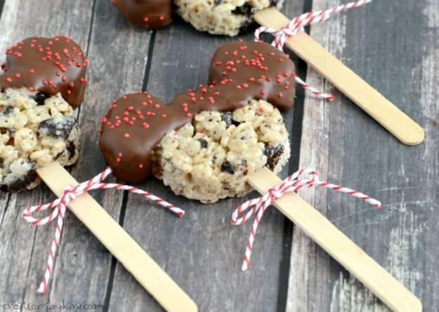 Recipe for Mickey Mouse Rice Crispy Treats. Kids of all ages love these treats!