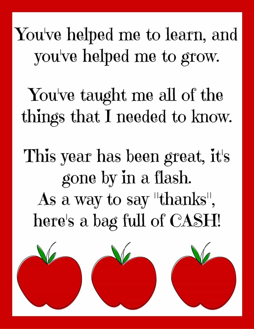 Best Teacher Gifts Teacher Appreciation Poems Teacher Cards