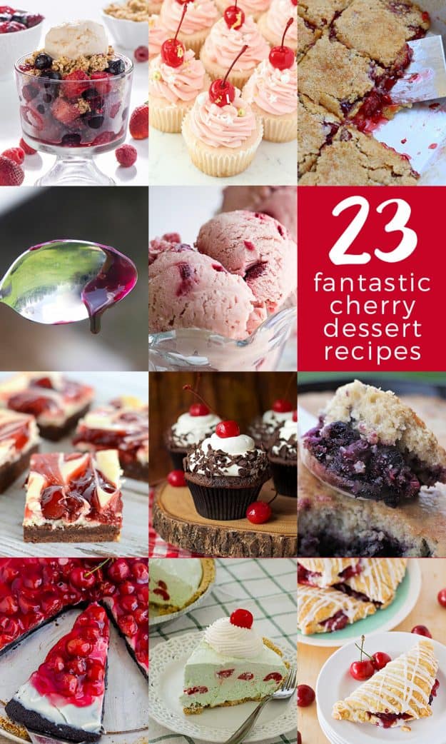 23 fantastic cherry desserts recip collage