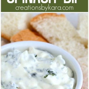 creamy spinach dip with french bread