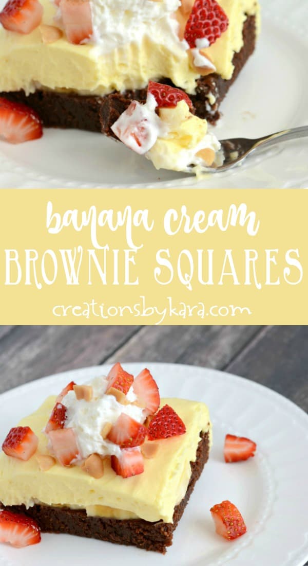 Banana Cream Brownie Squares - Creations by Kara