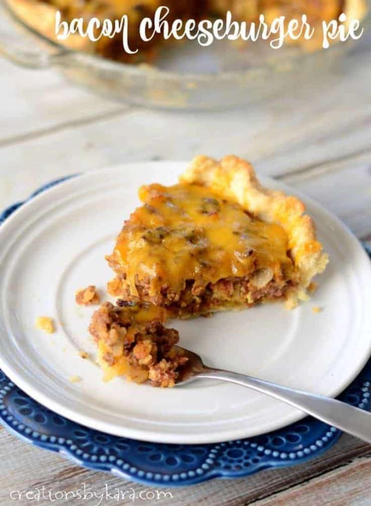 Bacon Cheeseburger Pie - the flavors of your favorite burger in a flaky pie crust. A perfect family dinner recipe.