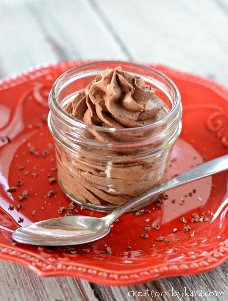Easy 3 ingredient chocolate mousse. A simple but decadent dessert recipe.