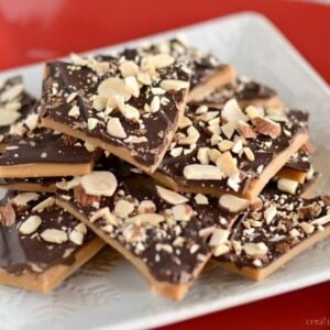 Homemade English Toffee makes perfect Christmas gifts!