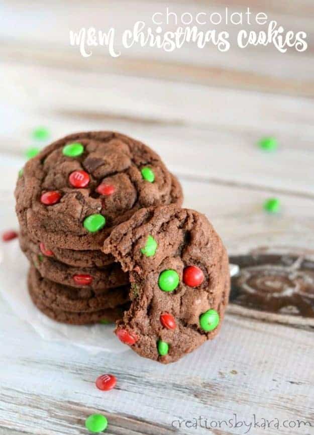  M&M chocolate cookies
