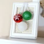How to make framed Christmas Ornaments. Customize the color to match any Christmas decor. A simple and inexpensive Christmas project!