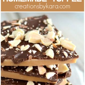 homemade toffee recipe collage