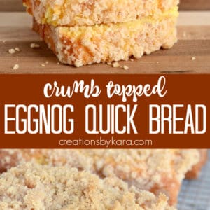 eggnog quick bread recipe collage