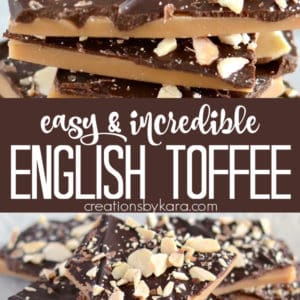 homemade english toffee recipe collage