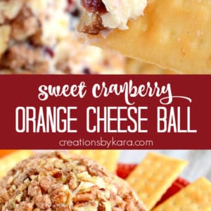 cranberry orange cheese ball recipe collage