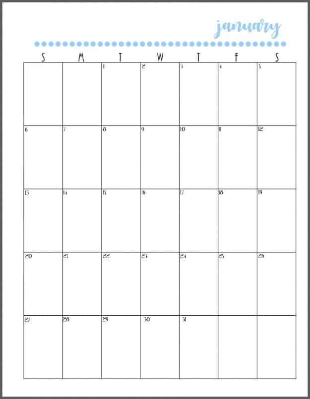 Free 2018 Calendar Printable -works great in a 3 ring binder!
