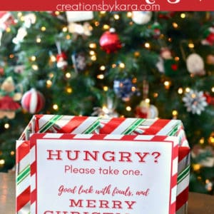 printable sign for sharing food during the Christmas season