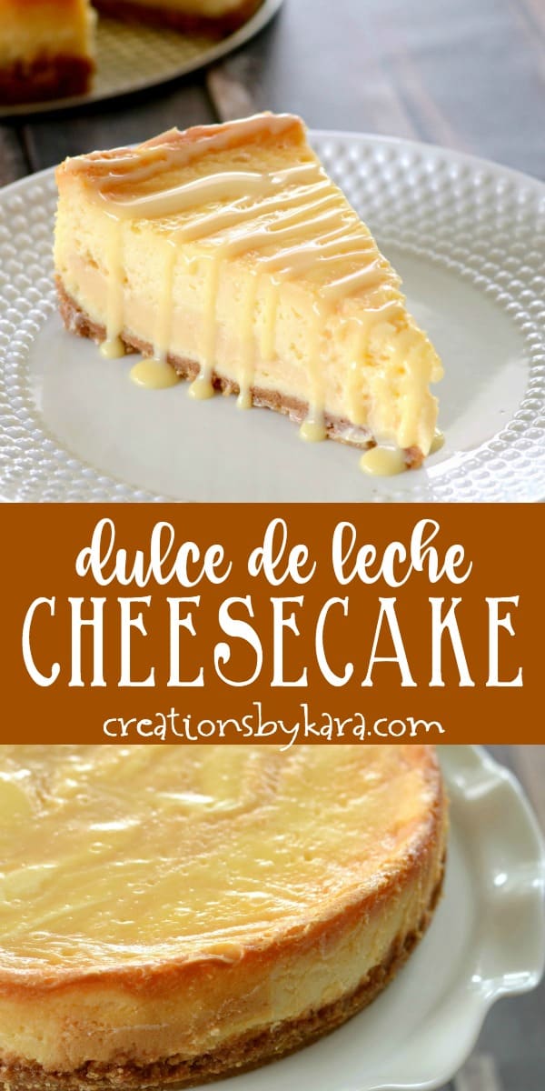 dulce de leche cheesecake recipe collage