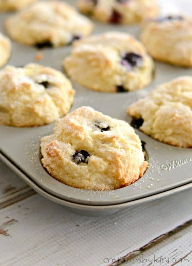 blueberry muffins in a muffin pan