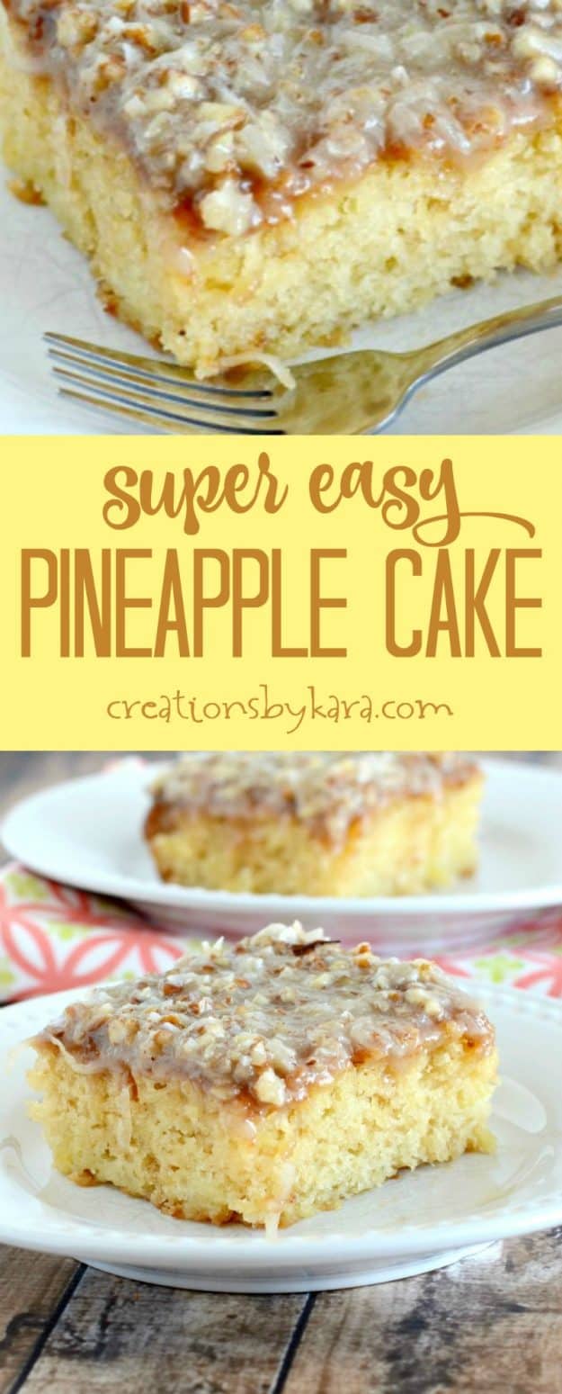 easy pineapple cake recipe collage