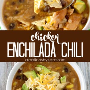 chicken enchilada chili recipe collage