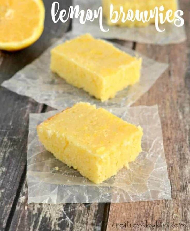 Recipe for lemon brownies