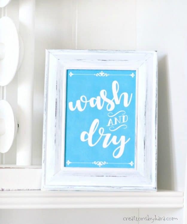 Wash and Dry Laundry Sign printable