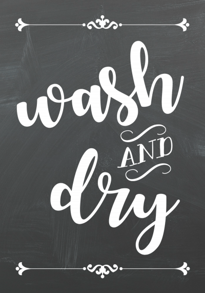 chalkboard wash and dry laundry sign printable