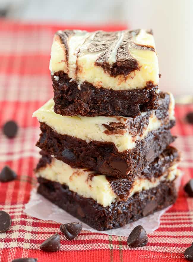 best cheesecake brownies stacked