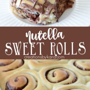 nutella sweet rolls recipe collage