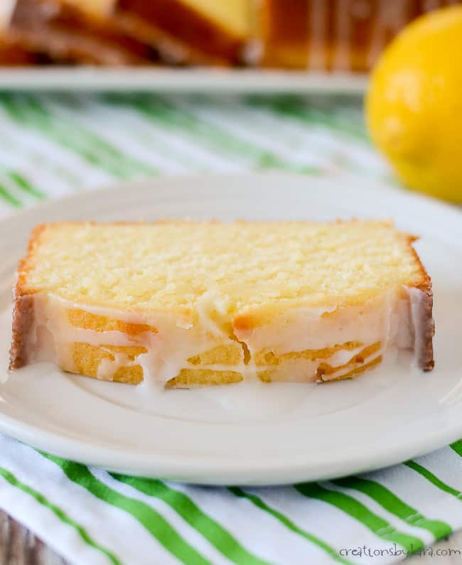 Lemon Pound Cake with Sugar Glaze & Lemon Icing - Creations by Kara