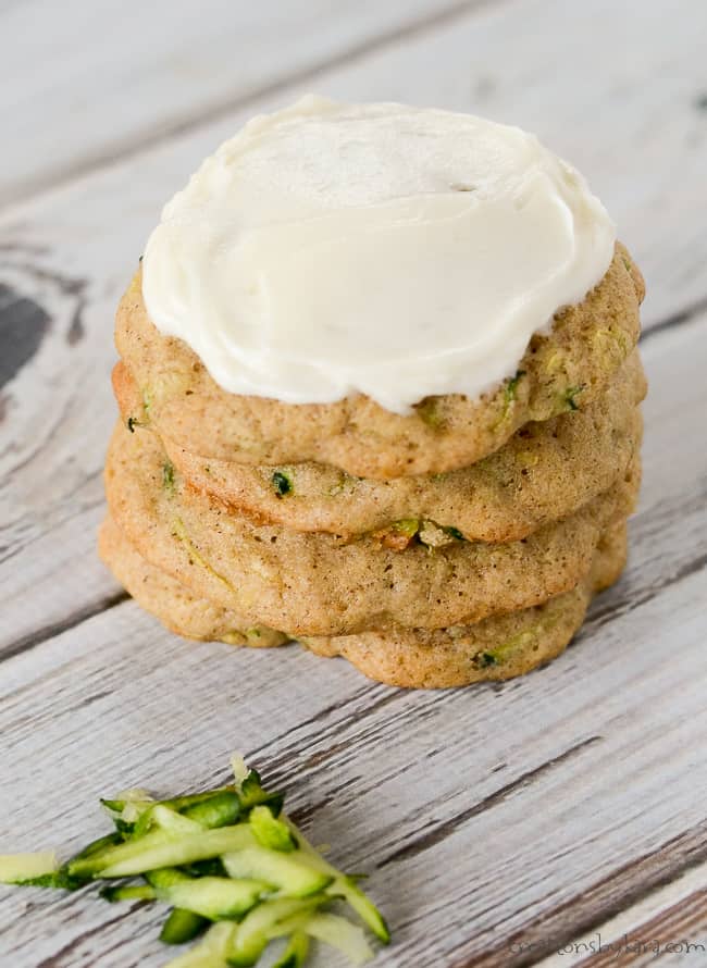 Zucchini Cookies with Cream Cheese Frosting Creations by Kara
