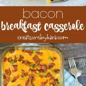 Recipe for bacon breakfast casserole collage