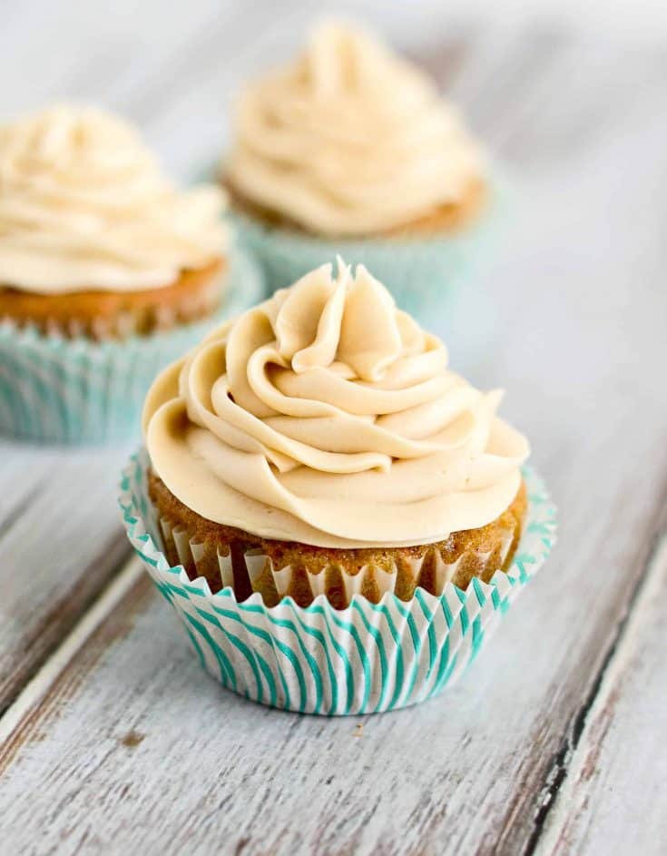 Carrot Cupcakes with Brown Sugar Cream Cheese Frosting
