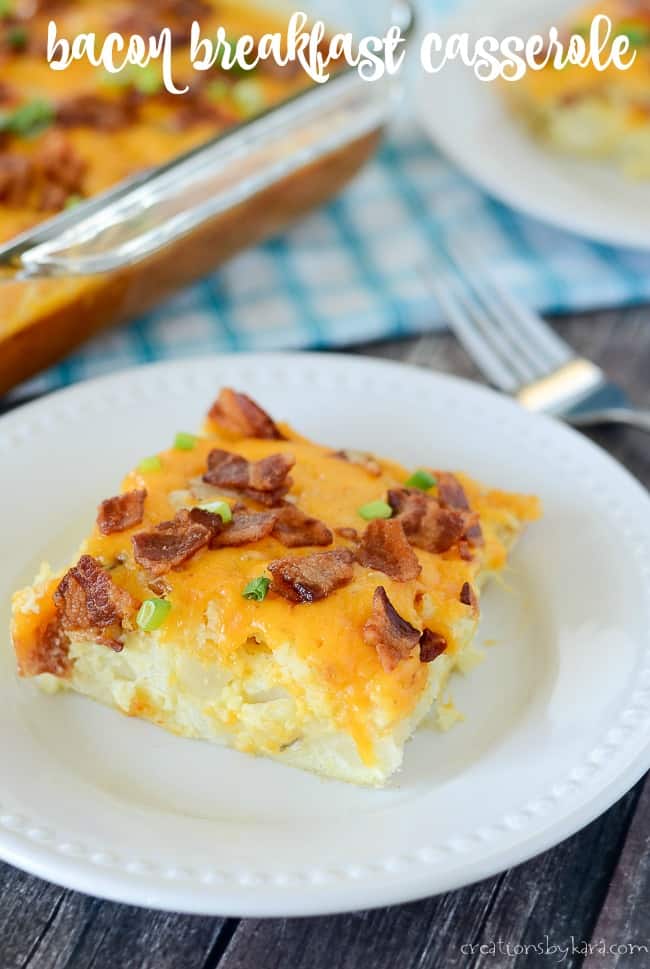 bacon breakfast casserole with cheese