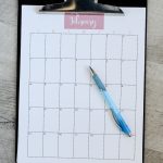 printable 2019 calendar on a clipboard
