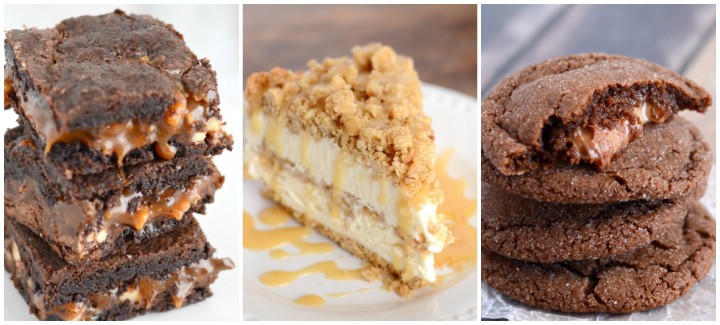 caramel desserts collage