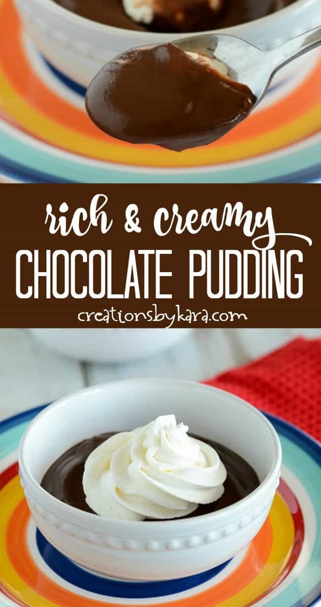 rich and creamy homemade chocolate pudding recipe collage