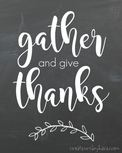 Gather and Give Thanks Farmhouse Printable - Creations by Kara