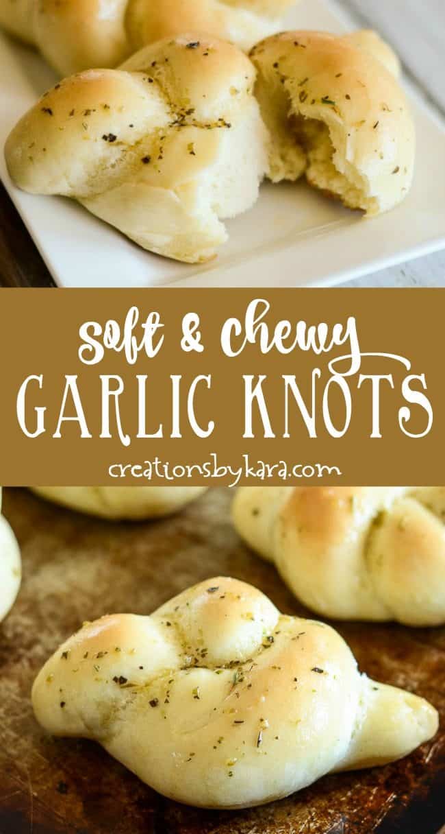 soft and chewy garlic knots recipe collage
