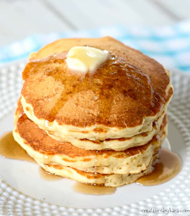 oatmeal pancakes with maple syrup