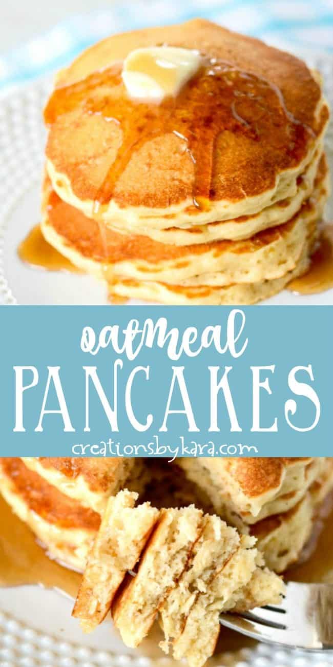 homemade oatmeal pancake recipe collage