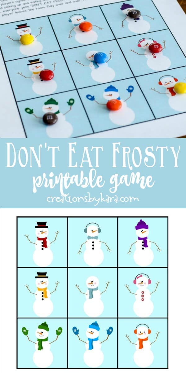 don't eat frosty free printable game collage