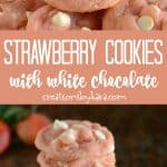 white chocolate strawberry cookies collage