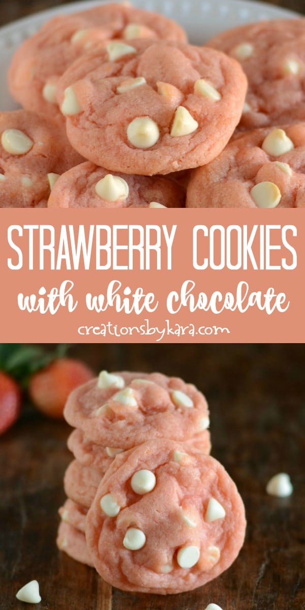 White Chocolate Strawberry Cookies Creations by Kara