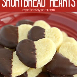 chocolate dipped shortbread hearts