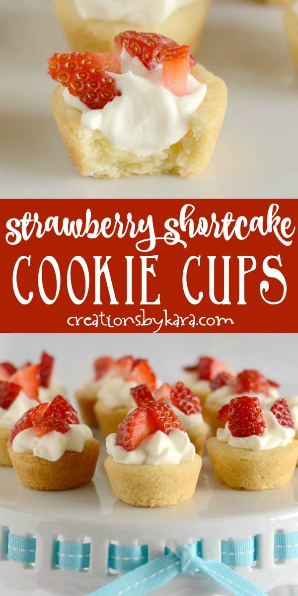 strawberry shortcake cups recipe collage