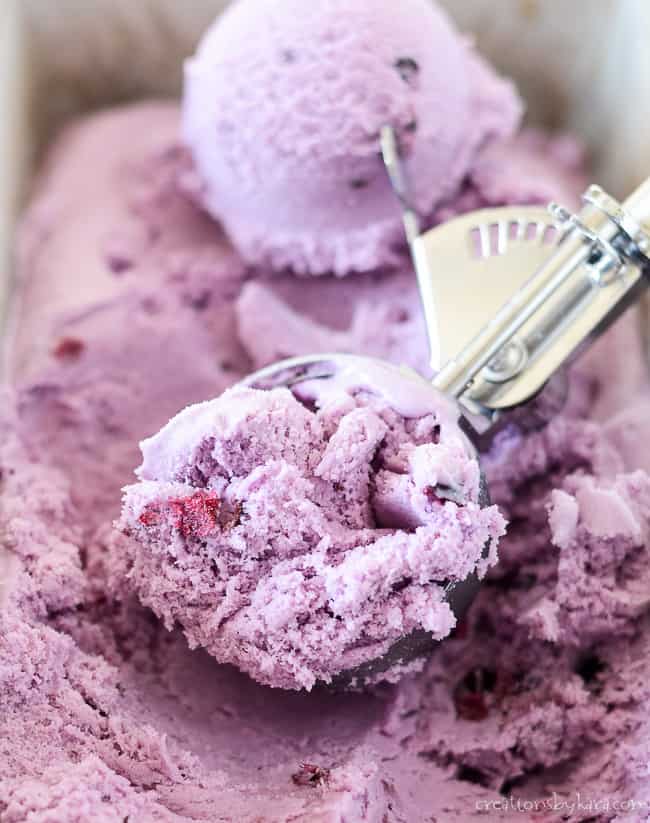 scoop of homemade ice cream