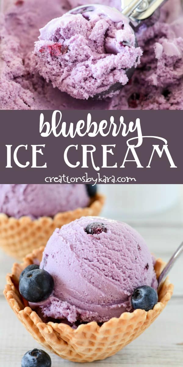 homemade blueberry ice cream recipe collage