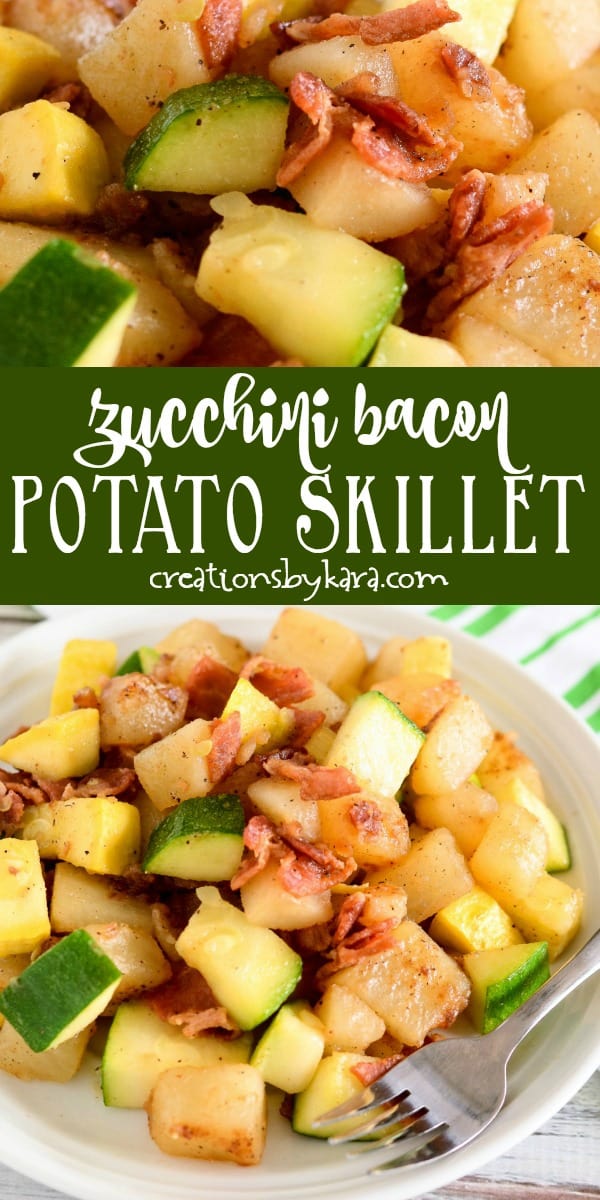 zucchini with bacon recipe collage