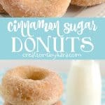 baked cinnamon sugar donuts collage