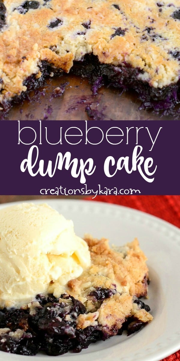 blueberry dump cake recipe collage