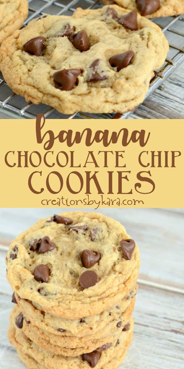 Chewy Banana Chocolate Chip Cookies (No Eggs) - Creations by Kara