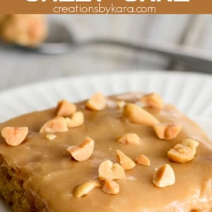 peanut butter sheet cake with peanut butter frosting