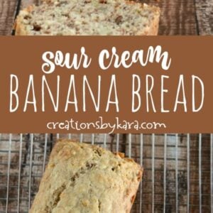 sour cream banana bread recipe collage